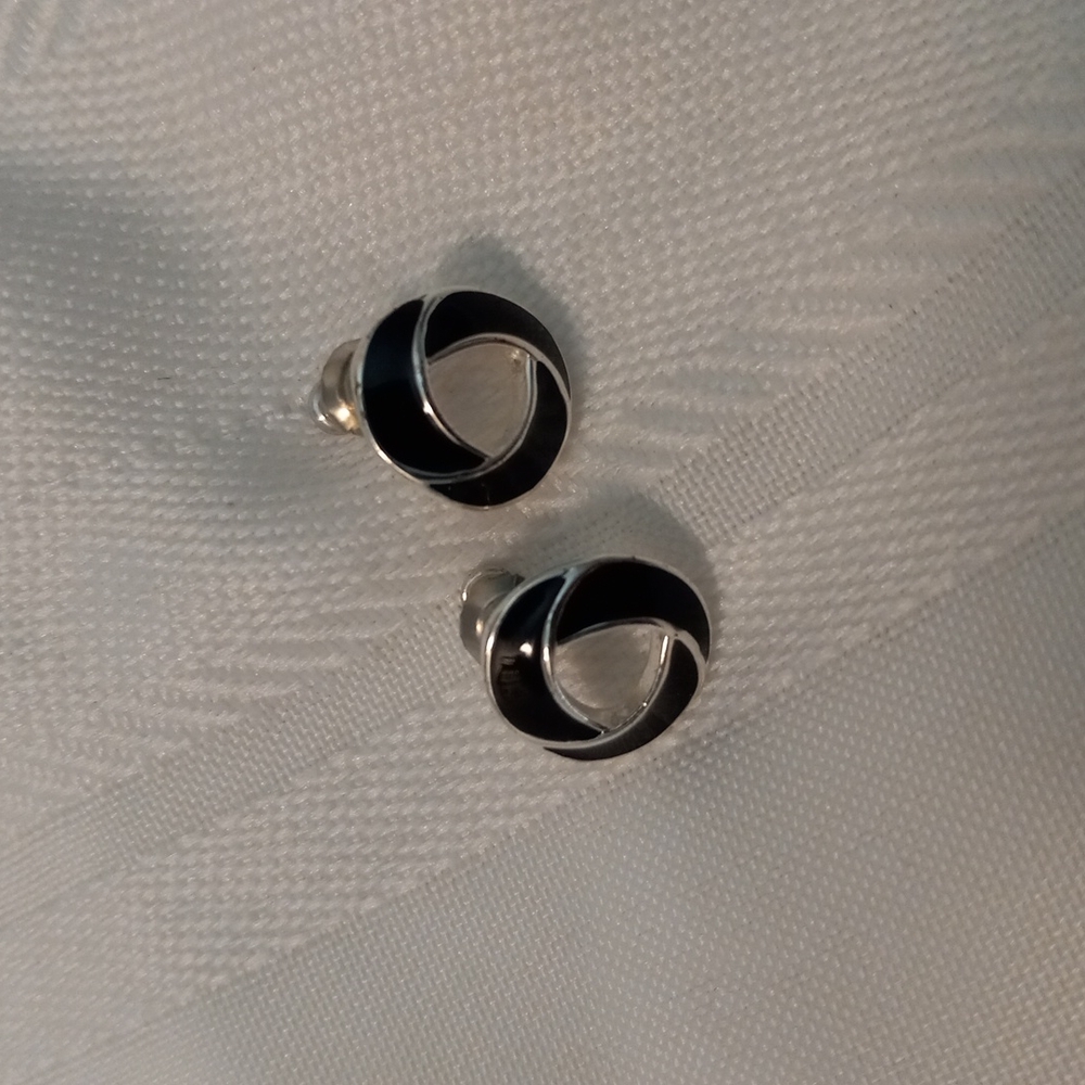 Black Enamel Earrings